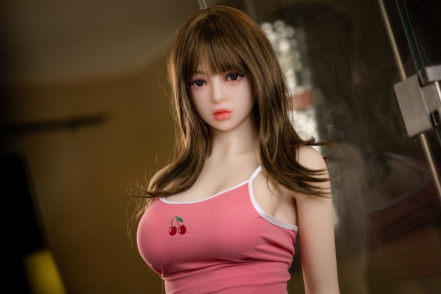 Секс-лялька milly - фото 6 | lovedoll Секс-лялька milly шатенка в рожевій майці