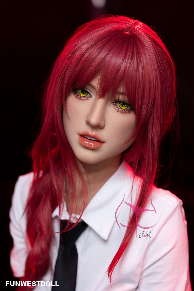 Секс-лялька makima - фото 16 | lovedoll Секс-лялька makima в білій сорочці та з червоним волоссям