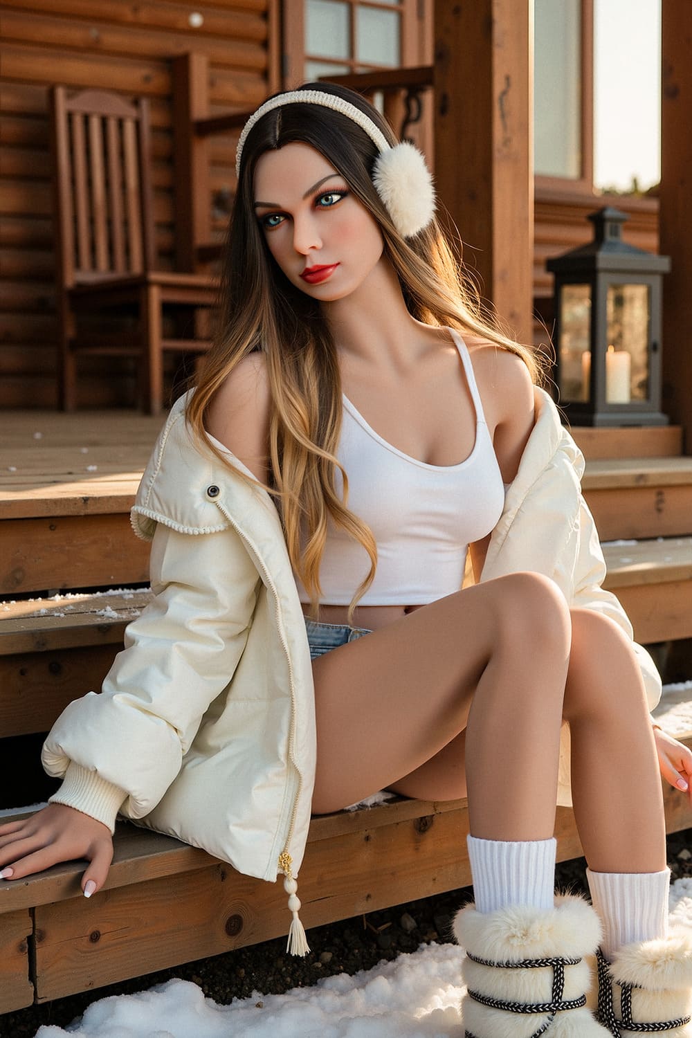 Секс-лялька amelia - фото 6 | lovedoll Секс-лялька amelia сидить на ганку будинку