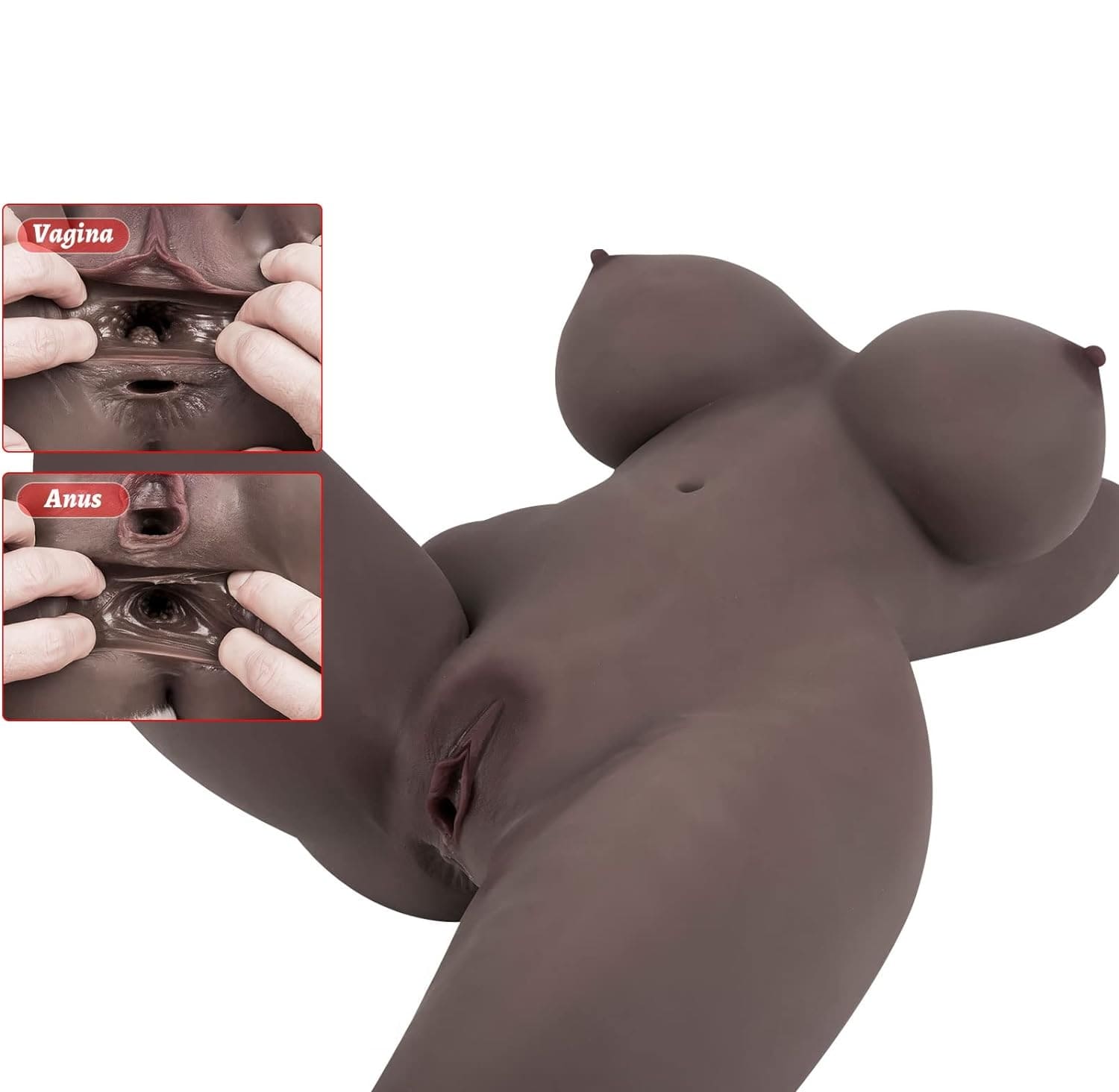 Жіночий торс black - фото 8 | lovedoll Жіночий торс black з реалістичними отворами
